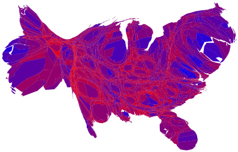 2004 presidential election cartogram