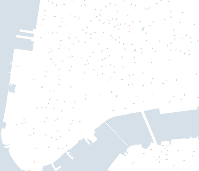 Map of New York one-way arrows