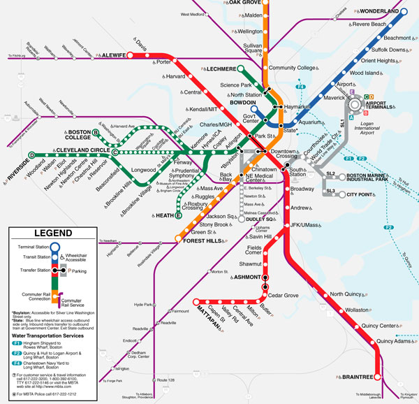 Boston subway map