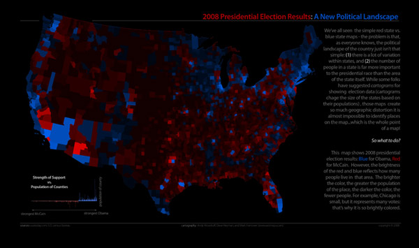 2008 election results with population