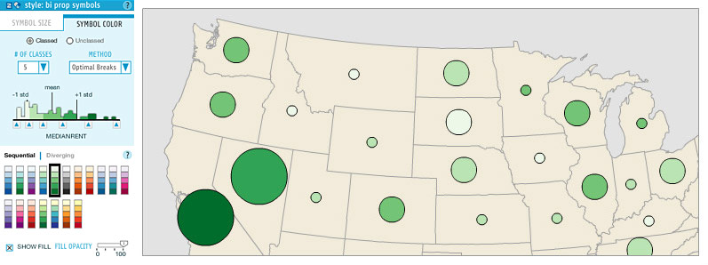 indiemapper bivariate proportional symbol maps