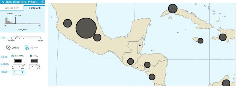 indiemapper proportional symbol maps