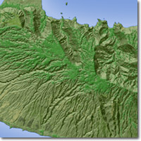Shaded relief map