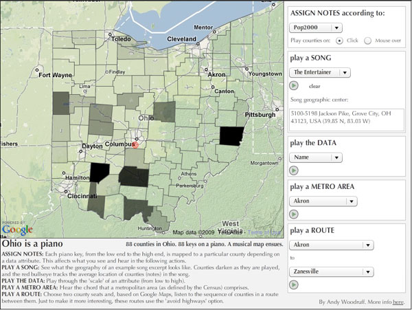 Ohio piano map