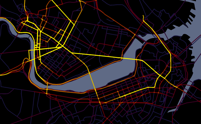 My tracks in central Boston and Cambridge in 2010