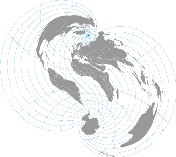 Warped polyconic projection