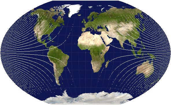 Winkel Tripel map projected pixel-by-pixel