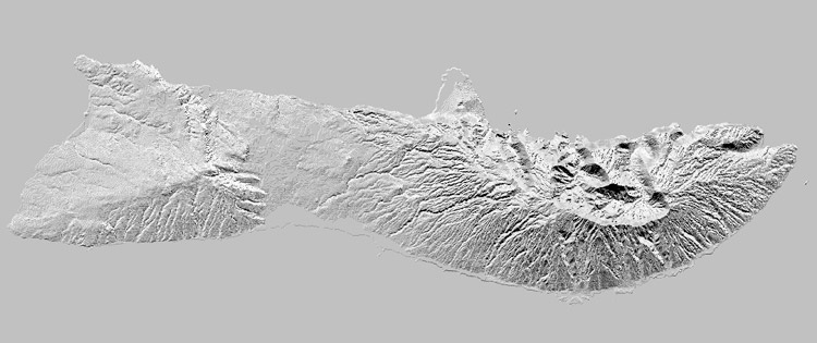 Molokai shaded relief grayscale