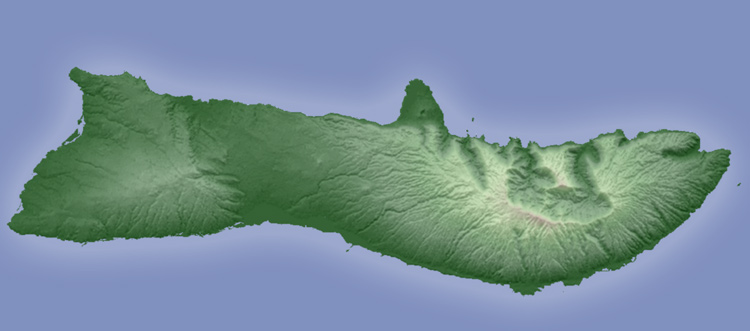 Shaded relief map of Molokai generated in AS3