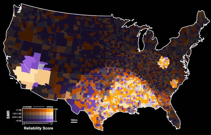 Cervical cancer VBA map