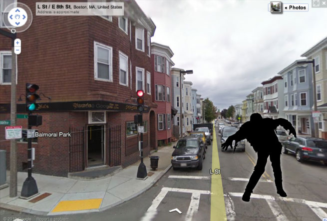 A Zombie in Google Street View