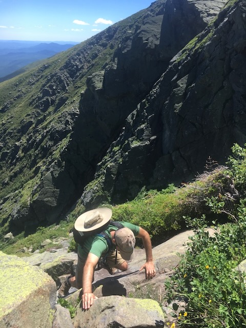 Photo pf me ascending a very steep trail