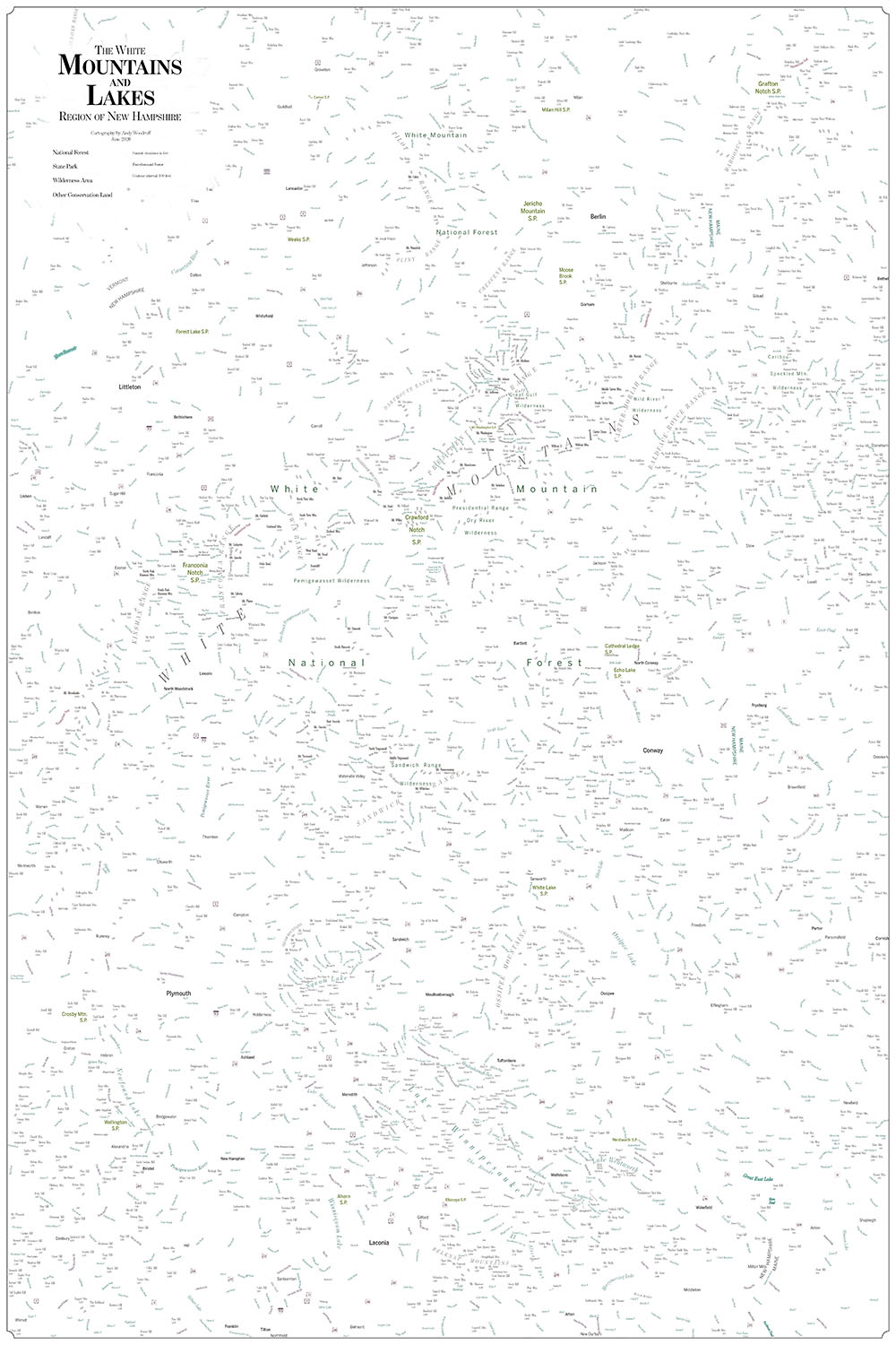 All the text on the map, and nothing else