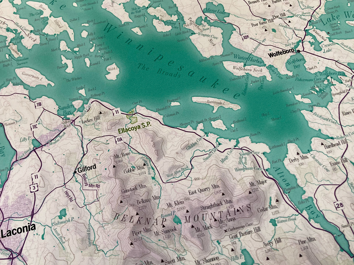 Photo of the map at Lake Winnipesaukee