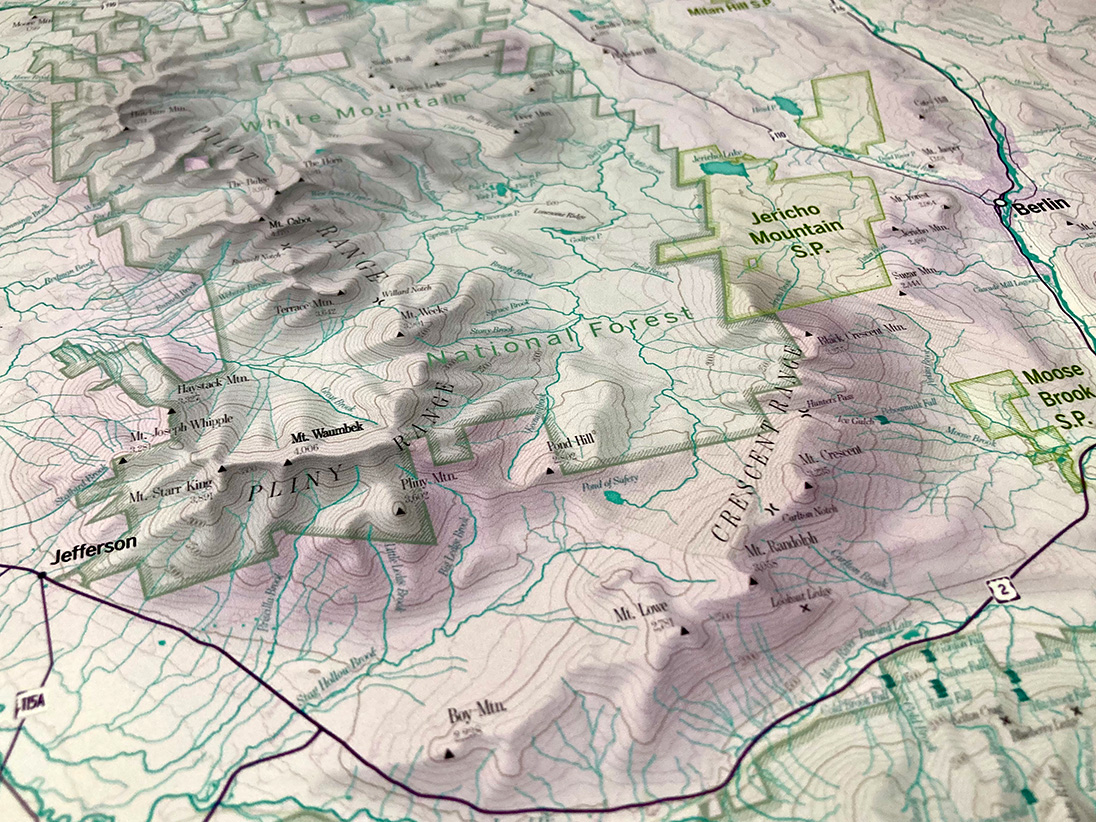 Photo of the map in the northern part of the White Mountains