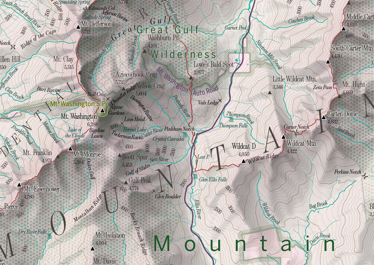 Section of the map around Mount Washington